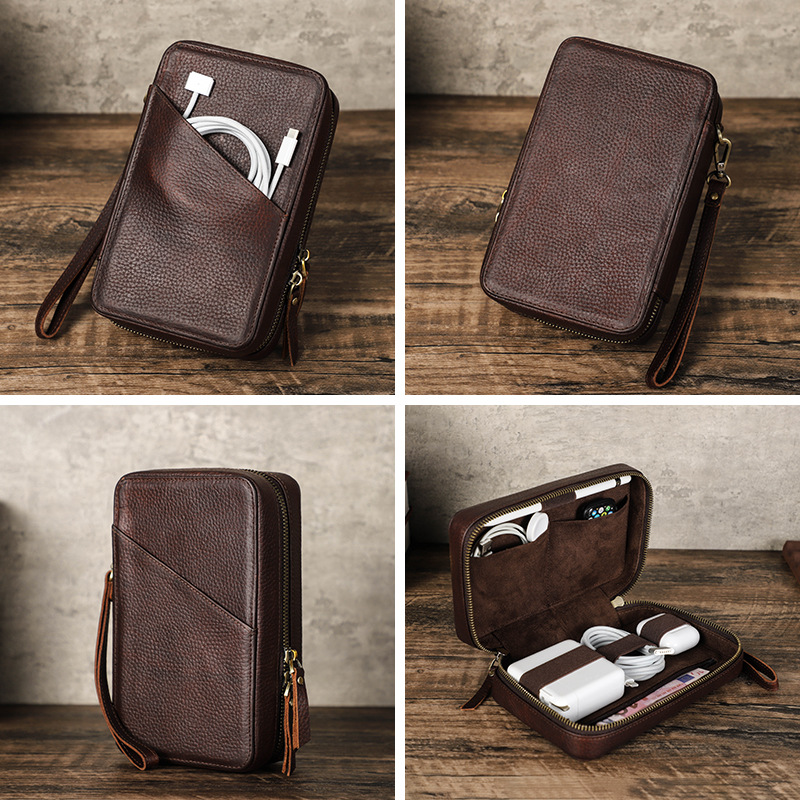 Vintage bruine, echte koeienhu - Tech Accessories Case recensie en prijs